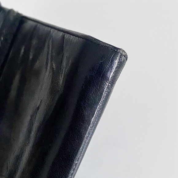 70s vtg black leather snakeskin envelope clutch - crossbody strap - Picture 11 of 11